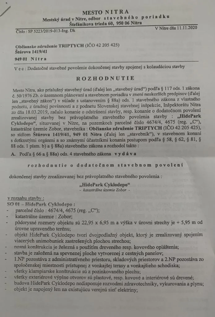 Čierna stavba HIDEPARK: Bude sa búrať ďalšia kontajnerová stavba? Dokumenty o dodatočnom povolení stavby a kolaudácii