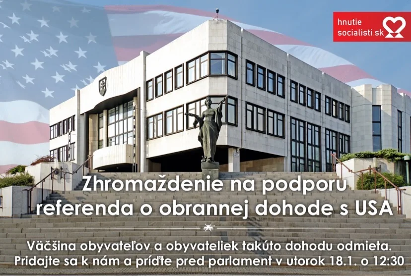 Zhromaždenie na podporu referenda o obrannej dohode s USA už ZAJTRA