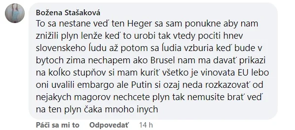 EÚ prikazuje znížiť spotrebu plynu! Nasrdení Slováci jej posielajú štipľavé odkazy. „Toto je ako v nejakej totalitnej džamahírii,“ soptí Taraba