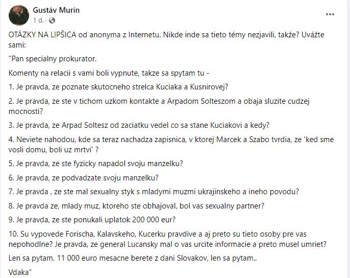 Murín a anonym z internetu sa Lipšica pýtajú na... Nepríjemné otázky ale zostali bez odpovedí